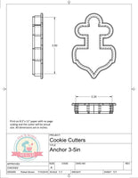 Anchor Cookie Cutter or Fondant Cutter