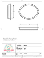 Football Cookie Cutter or Fondant Cutter