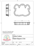 Bunny Rabbit Slippers Cookie Cutter or Fondant Cutter