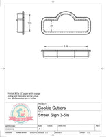 Street Sign Cookie Cutter (Skinny)