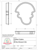All the Ghouls Cookie Cutter or Fondant Cutter