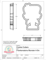 Frankenstein's Monster Cookie Cutter or Fondant Cutter