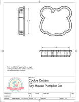 Boy Mouse Pumpkin Cookie Cutter/Fondant Cutter or STL Download