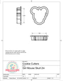Girl Mouse Skull Cookie Cutter or Fondant Cutter