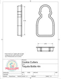 Tequila Bottle/ Tequila Bottle With Tag Cookie Cutter
