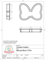 Mouse Bow Cookie Cutter or Fondant Cutter