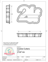 21AF Number Cookie Cutter/Fondant Cutter or STL Download