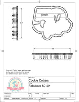 Fabulous Fifty Number Cookie Cutter/Fondant Cutter or STL Download