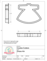 Custom Hanbok Dress Cookie Cutter or Fondant Cutter