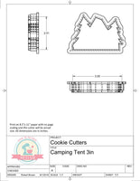 Camping Tent Cookie Cutter or Fondant Cutter