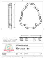 Fall Cactus (Lookin Sharp) Cookie Cutter or Fondant Cutter