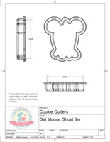 Girl Mouse Ghost Cookie Cutter or Fondant Cutter