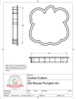 Girl Mouse Pumpkin Cookie Cutter or Fondant Cutter