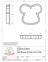 Girl Mouse Candy Corn Cookie Cutter or Fondant Cutter