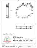 Pumpkin Mug (With or Without Whip) Cookie Cutter or Fondant Cutter
