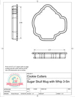 Sugar Skull Mug (With or Without Whip) Cookie Cutter or Fondant Cutter