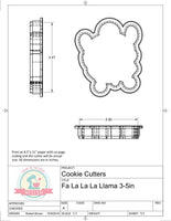 Fa La La La Llama Cookie Cutter or Fondant Cutter