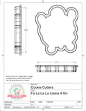 Fa La La La Llama Cookie Cutter or Fondant Cutter