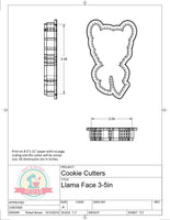 Llama Face Cookie Cutter or Fondant Cutter