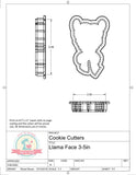 Llama Face Cookie Cutter or Fondant Cutter