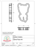 Llama Face Cookie Cutter or Fondant Cutter