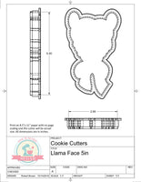 Llama Face Cookie Cutter or Fondant Cutter