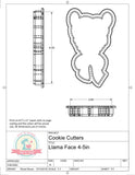 Llama Face Cookie Cutter or Fondant Cutter