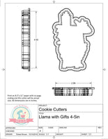Llama with Gifts Cookie Cutter or Fondant Cutter