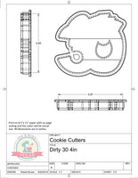 Dirty Thirty Number Cookie Cutter or Fondant Cutter