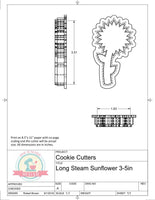 Long Stem Sunflower Cookie Cutter