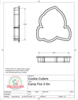 Camp Fire Cookie Cutter or Fondant Cutter