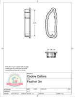 Feather (Super Skinny) Cookie Cutter or Fondant Cutter