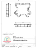 Crossed Arrows Cookie Cutter or Fondant Cutter