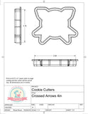 Crossed Arrows Cookie Cutter or Fondant Cutter
