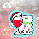 Christmas Wine with Hat Plaque Cookie Cutter or Fondant Cutter