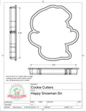 Happy snowman Cookie Cutter or Fondant Cutter