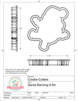 Santa Dancing Cookie Cutter or Fondant Cutter