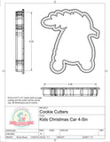 Kids Christmas Car Cookie Cutter or Fondant Cutter