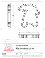 Kids Christmas Car Cookie Cutter or Fondant Cutter