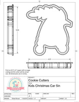 Kids Christmas Car Cookie Cutter or Fondant Cutter