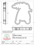 Kids Christmas Car Cookie Cutter or Fondant Cutter