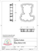Baby Zebra Cookie Cutter/Fondant Cutter or STL Download