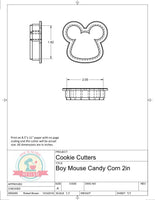 Boy Mouse Candy Corn Cookie Cutter/Fondant Cutter or STL Download