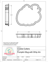 Pumpkin Mug (With or Without Whip) Cookie Cutter or Fondant Cutter