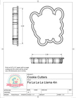 Fa La La La Llama Cookie Cutter or Fondant Cutter