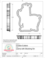Llama with Stocking Cookie Cutter or Fondant Cutter