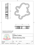 Santa Dancing Cookie Cutter or Fondant Cutter