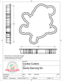 Santa Dancing Cookie Cutter or Fondant Cutter