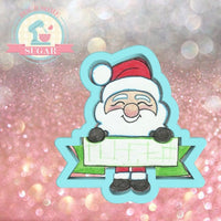 Santa with Banner Cookie Cutter or Fondant Cutter