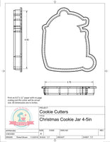 Christmas Cookie Jar Cookie Cutter or Fondant Cutter